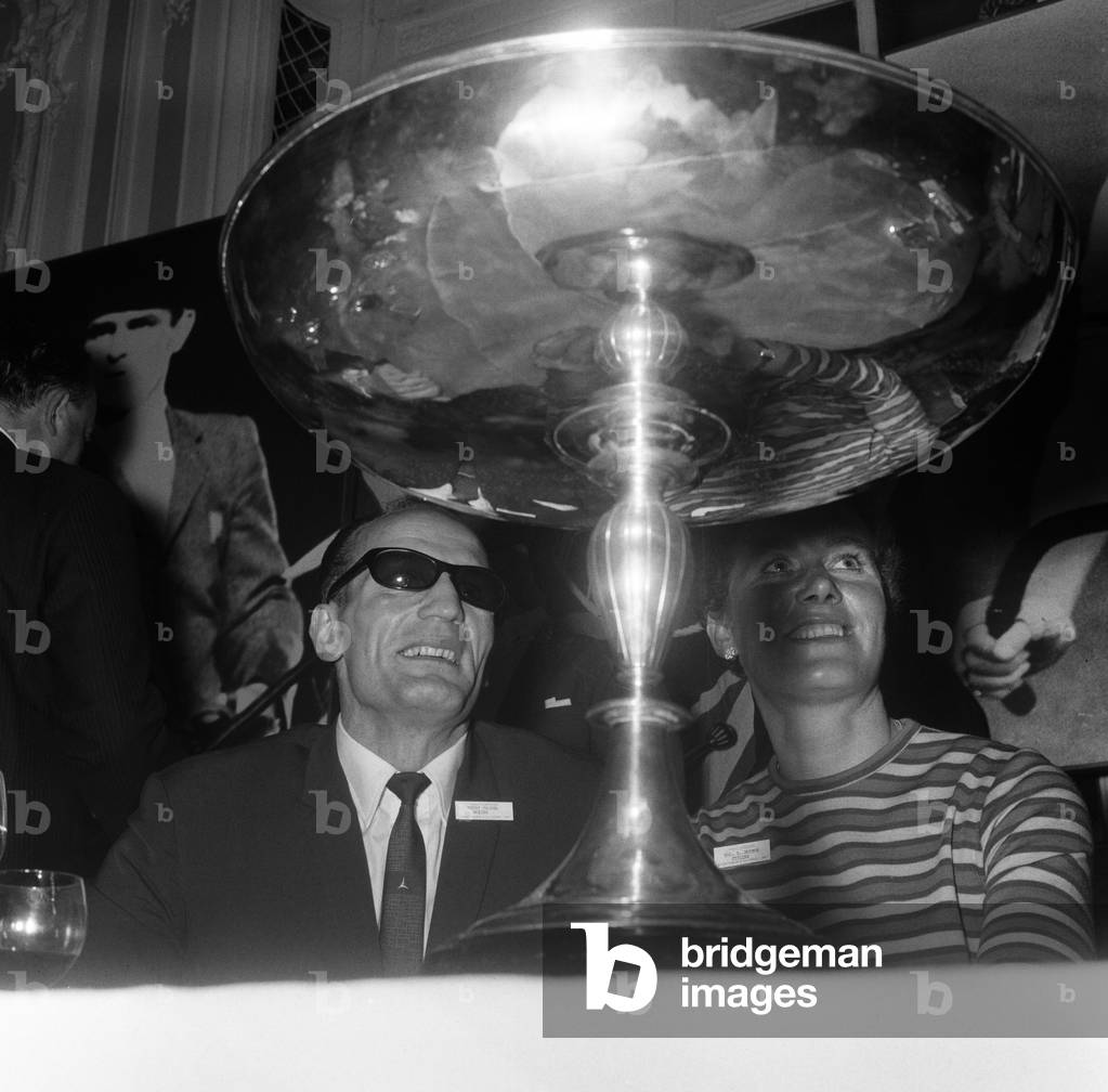 Beryl Burton & Henry Cooper, presented with Top Sportsman and Sportswoman of the Year Awards at a luncheon at the Savoy Hotel London, 8th November 1967.