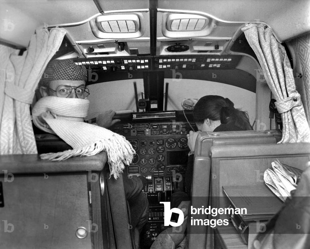 Singer Roger Whittaker and his wife Natalie, photographed at Stanstead Airport with their 