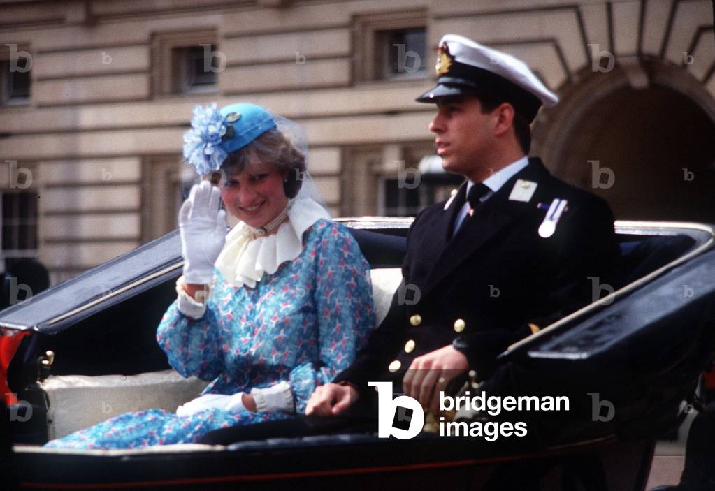 Princess diana and Andrew Mountbatten Windsor trooping the colour