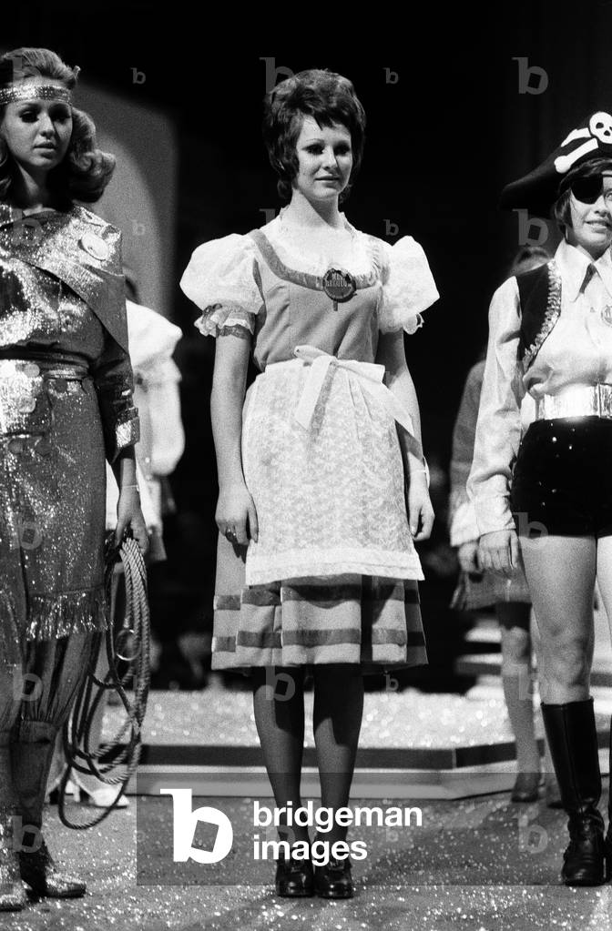 Miss World Contestants in traditional dress, at the Royal Albert Hall, 27th November 1969.