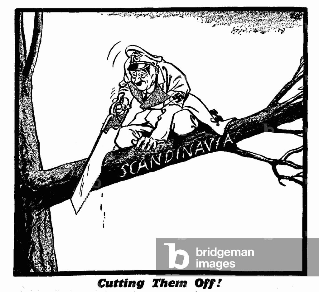 Cutting Them Off!, 13th April 1940 (b/w illustration)