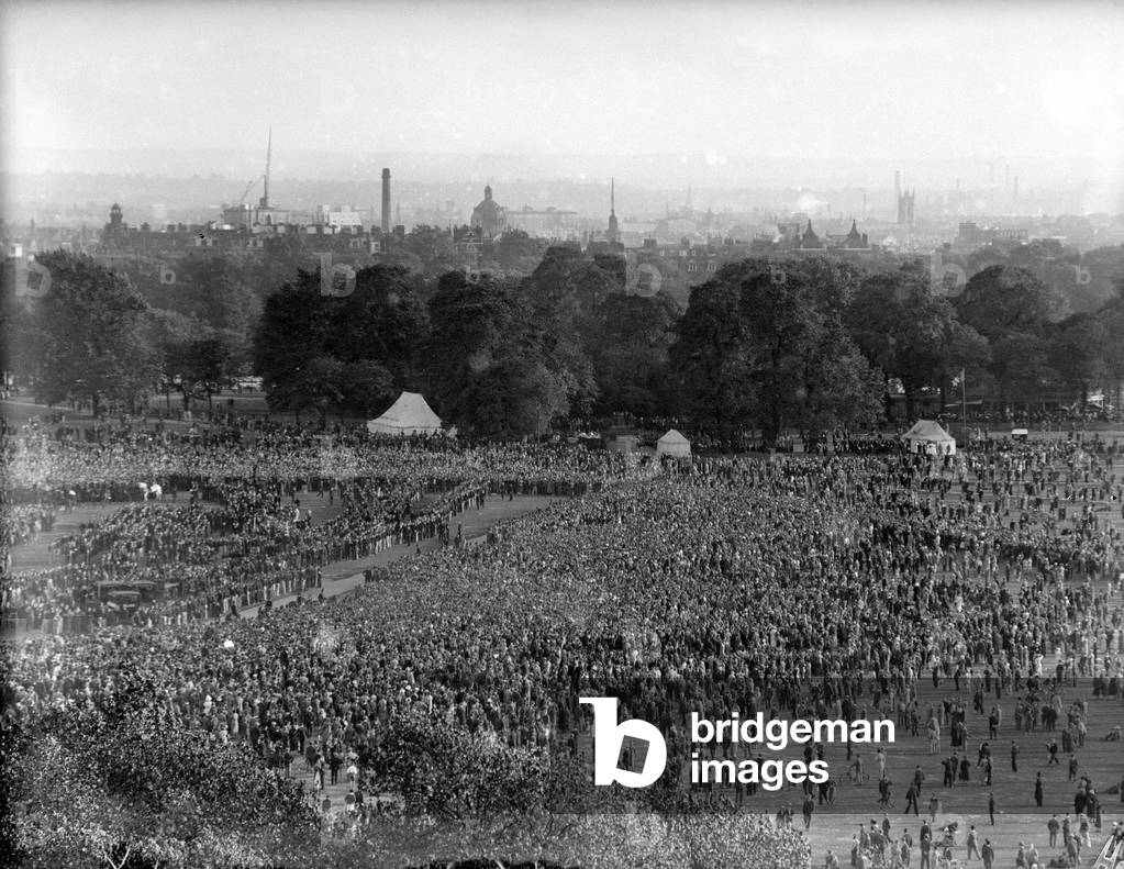 British Union of Fascist meeting in Hyde Park September 1934 (b/w photo)