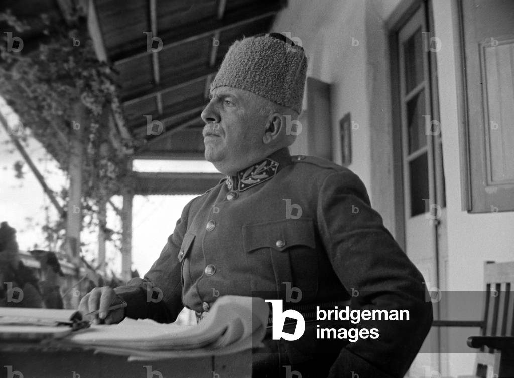 An army officer in Abyssinia, c. 1935 (b/w photo)