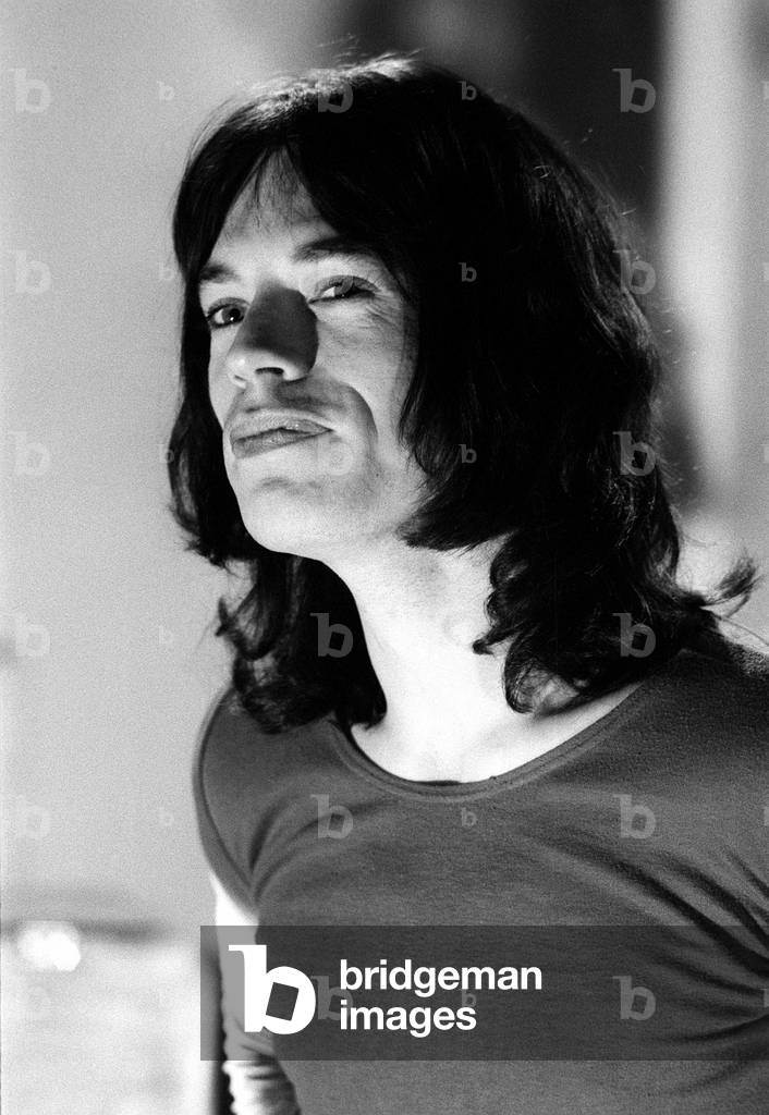 The Rolling Stones: Mick Jagger 29th November 1968 during rehearsals at the Wembley Park Studios for the band's appearance on 
