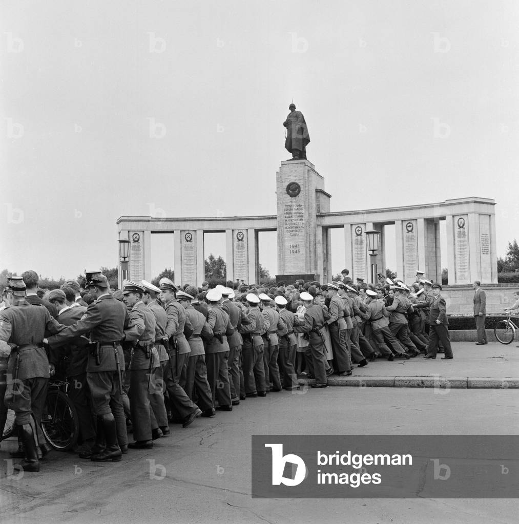 The border between East and West Berlin two days after it closed, 15th August 1961 (b/w photo)