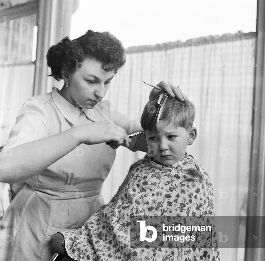Children Hair dressing at Selfridges, March 1954