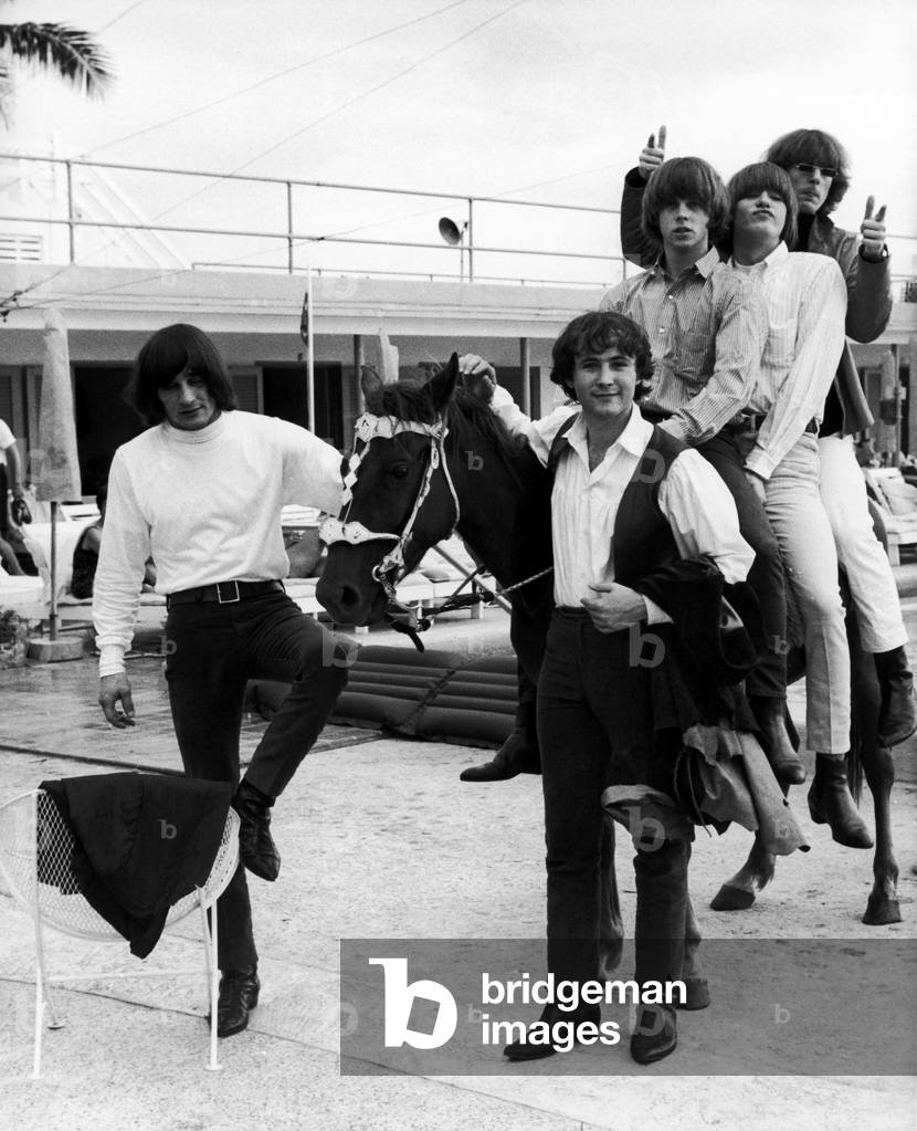 The Byrds in Miami, Florida, USA, 24th July 1965 (b/w photo)
