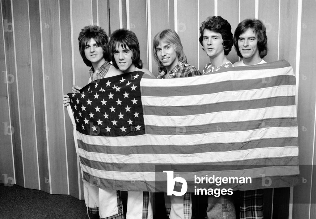 Rollers Leave For America, September 1975 (b/w photo)