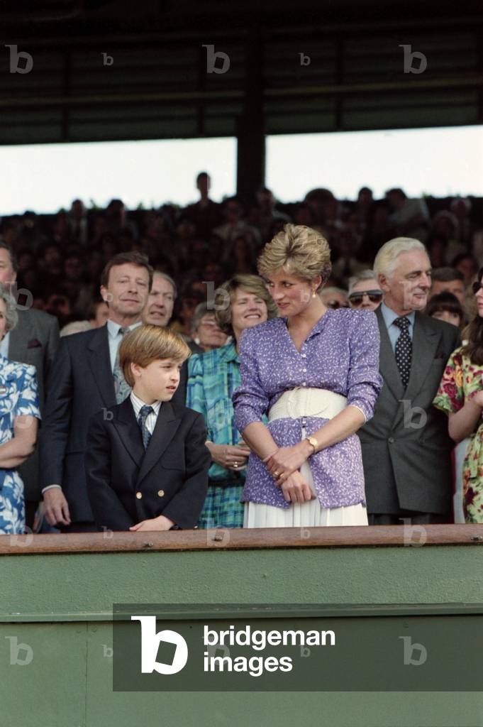 Wimbledon Ladies Final, Princess Diana and Prince William, 6th July 1991 (photo)