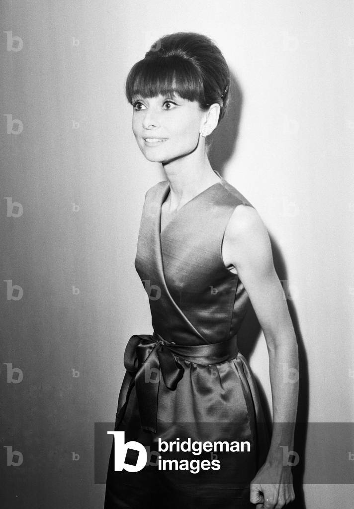 Actress Audrey Hepburn pictured at a press reception at the Savoy Hotel in London, held for some of the stars of the film 