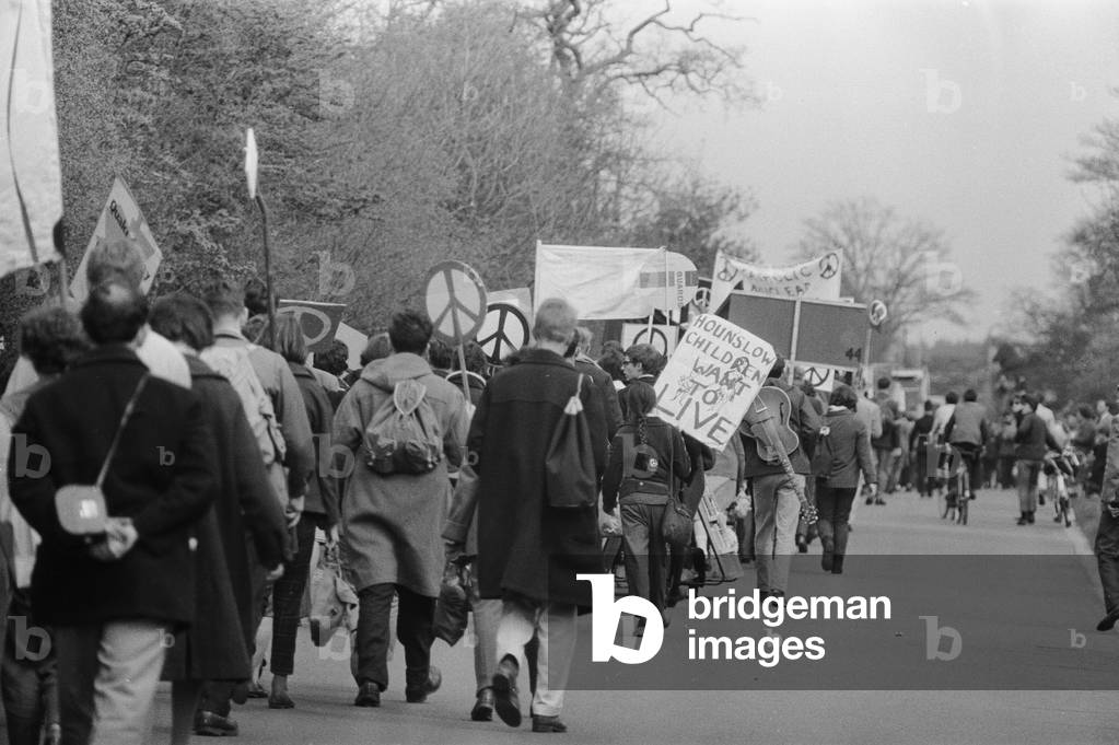 Aldermaston to London March, 31st March 1961 (b/w photo)
