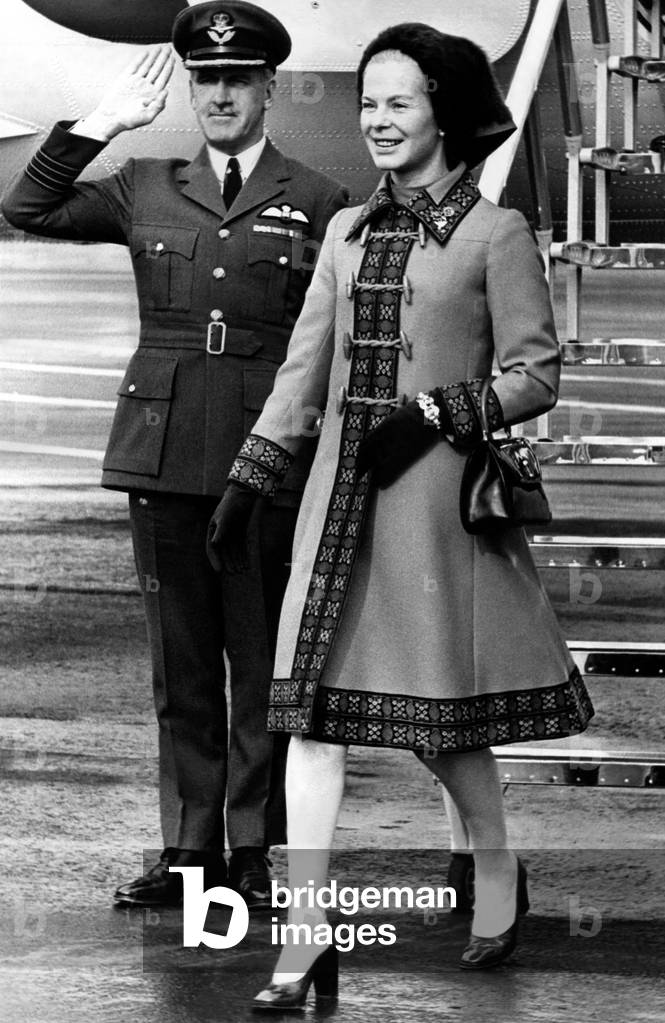 Prince Edward of Kent - The Duke and Duchess of Kent North East Royal Visits The Duke and Duchess of Kent arriving at Newcastle Airport 26 February 1974 (b/w photo)
