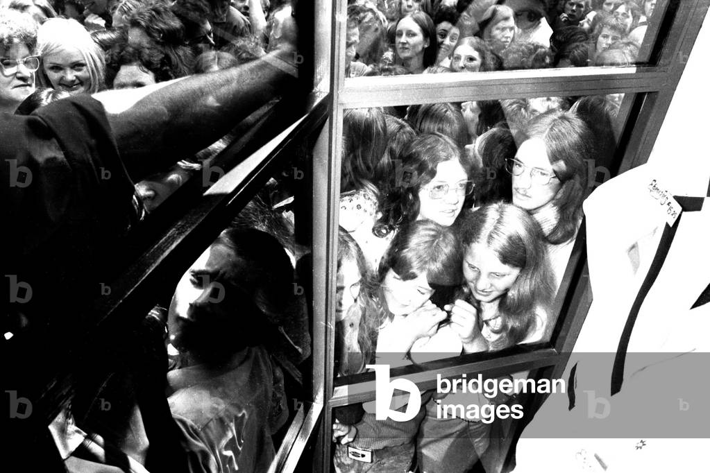 Fans mobbed Ebenezer's Boutique in Silver Street, Durham when Adam Faith came to open it on 21st July, 1972