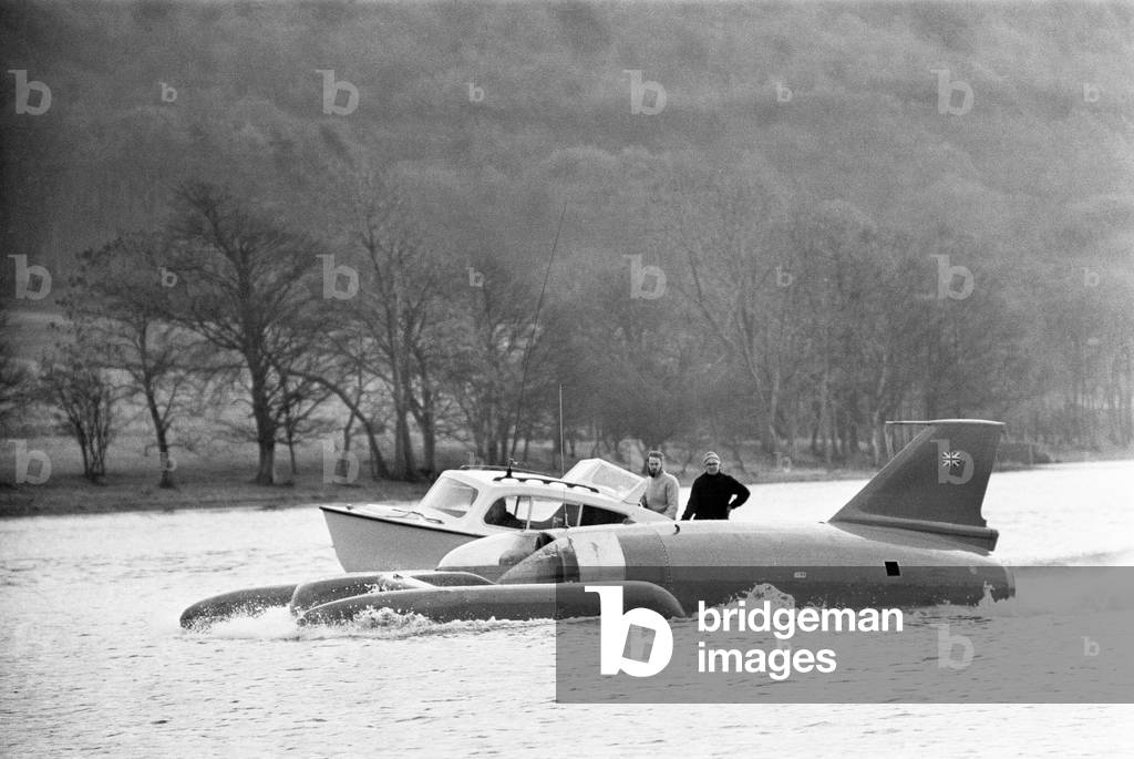 Donald Campbell & Bluebird K7 at Coniston Water, Friday 4th November 1966.