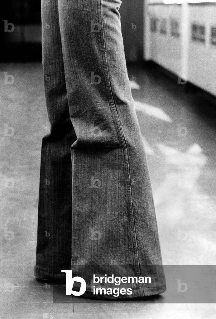 Clothing Fashion Mens Flaired Denim Jeans May 1974 (b/w photo)