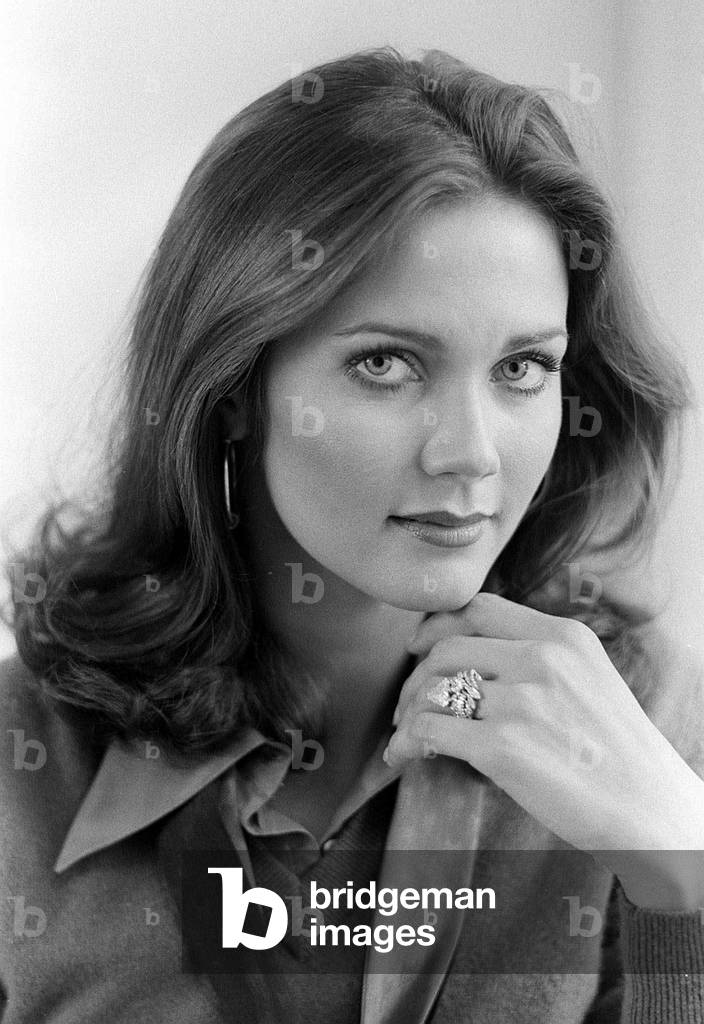 Lynda Carter american actress who played the part of the superhero Wonder Woman. 1978