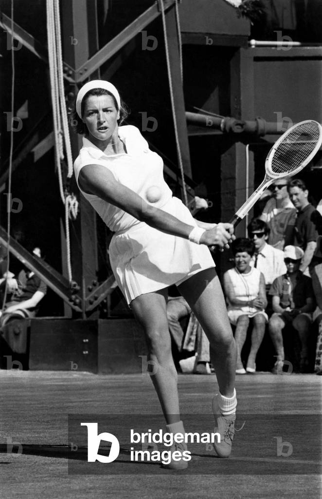 Wimbledon Tennis Championships - Ladies Singles. Margaret Court in play against Judy Heldman. June 1969