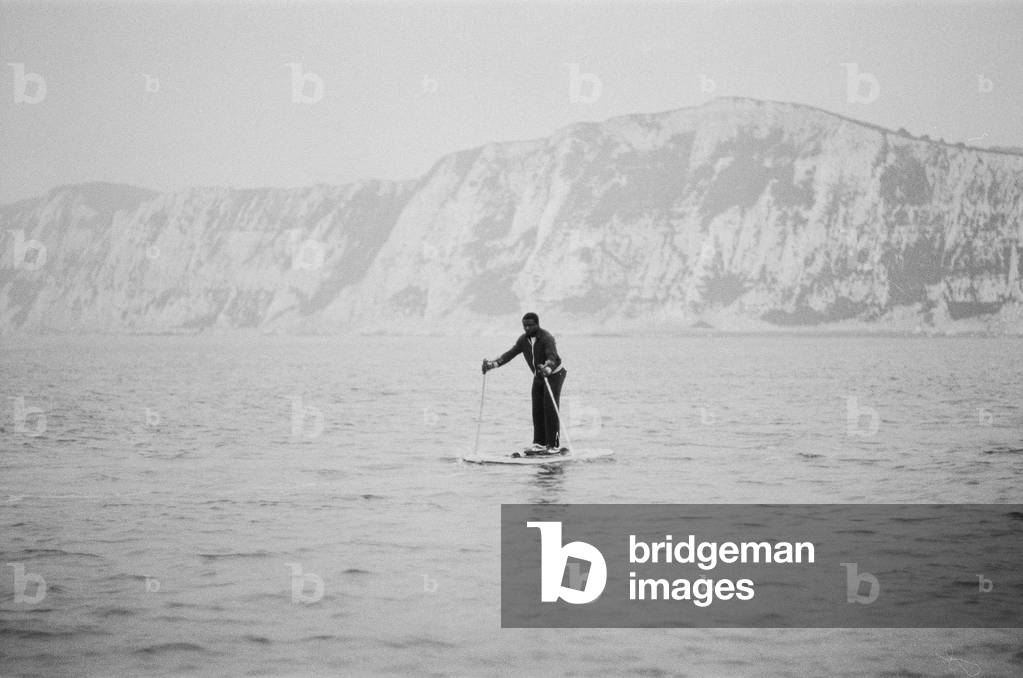 Cross Channel Walker, 25th August 1978 (b/w photo)
