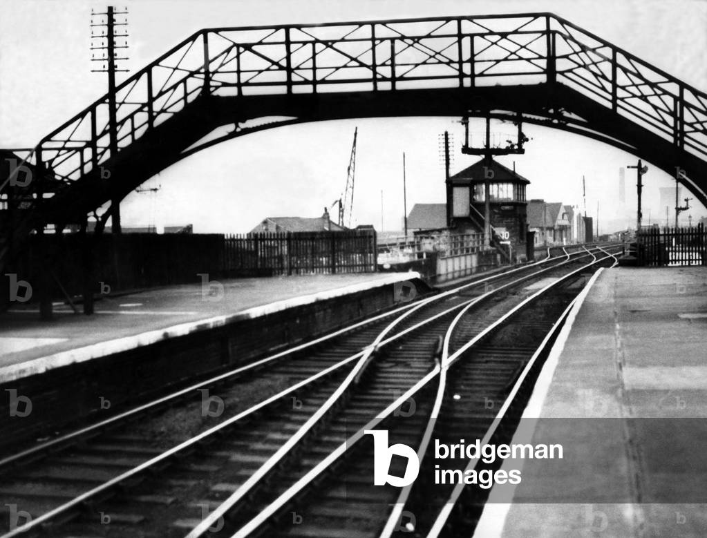A general view of a deserted Pallion Railway Station, Sunderland on 28th August 1961 (b/w photo)