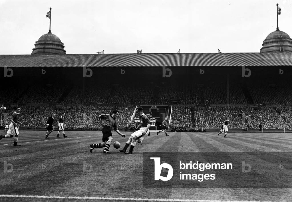 FA Cup Final at Wembley Stadium. Leicester City 1 v Wolverhampton Wanderers 3. 30th April 1949 (photo)