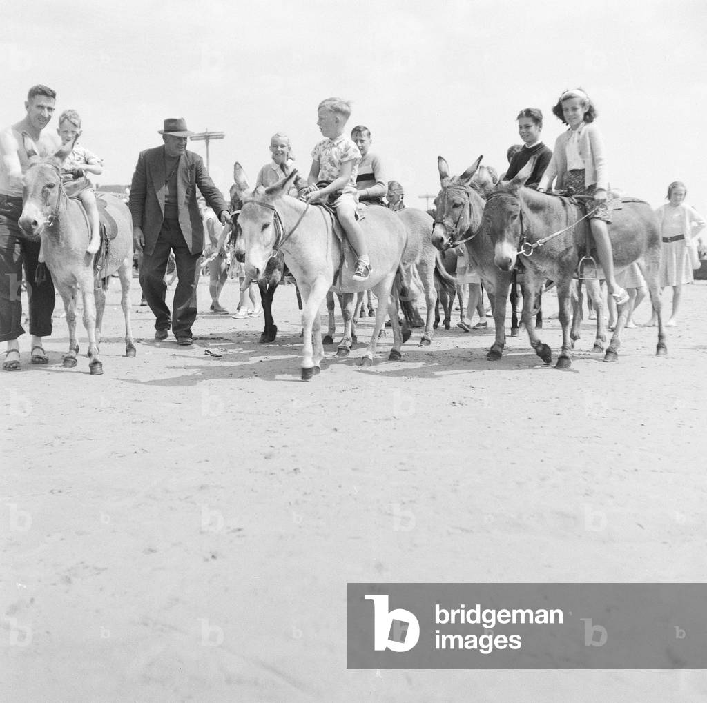 Bognor Regis a seaside resort town in the Arun District of West Sussex, on the south coast of England, pictured 1st August 1959 (b/w photo)