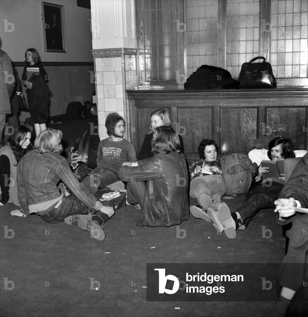 hree hundred students staged a 