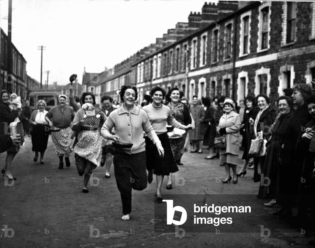 Pancake Day in Cardiff, February 1961