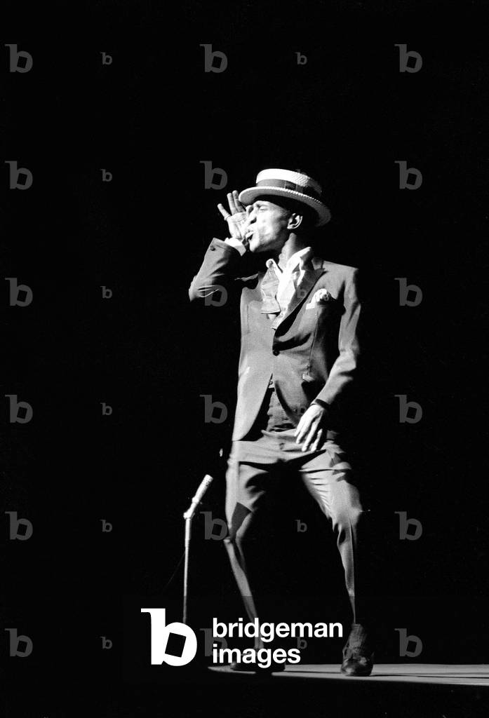 Sammy Davis Jnr performing on stage at the Prince of Wales
August 1961