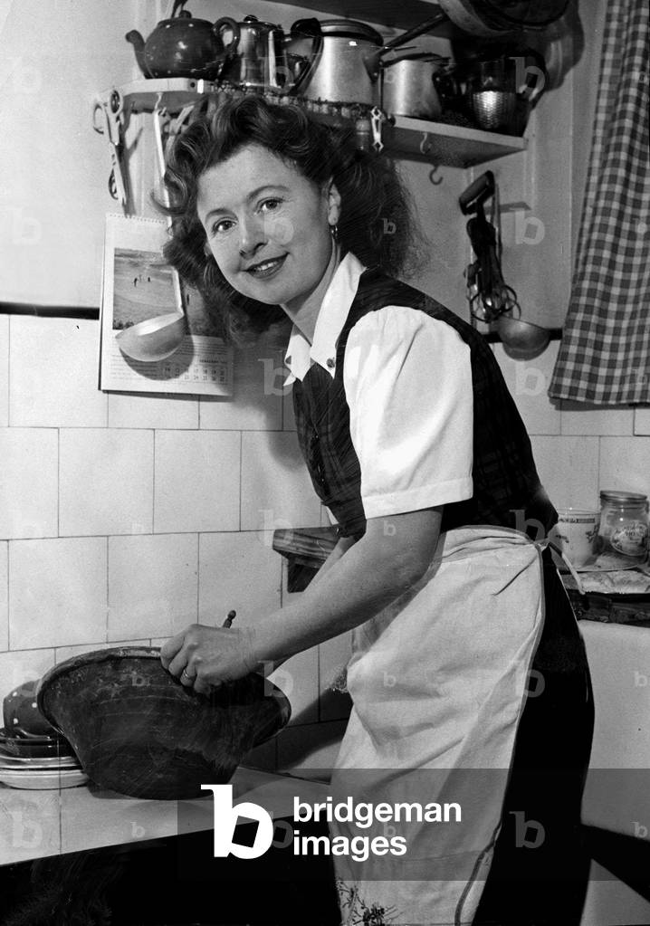 Molly Weir, Stage, screen, radio and television character actress and author, during the time she played the character of Aggie in the radio soap Life with the Lyons March 1954 (b/w photo)