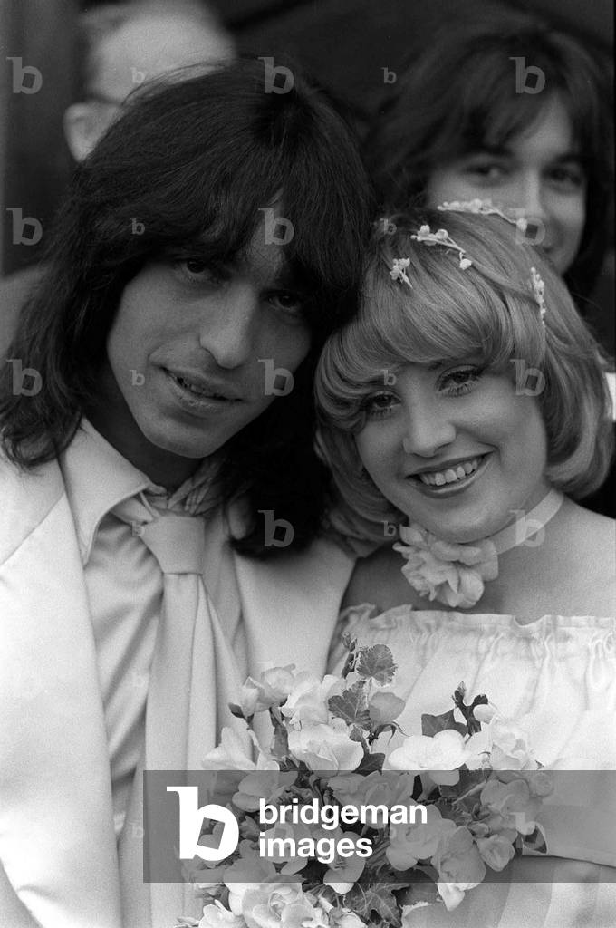 Jake Hooker and Lorna Luft daughter of Judy Garland on their wedding day. December 1977