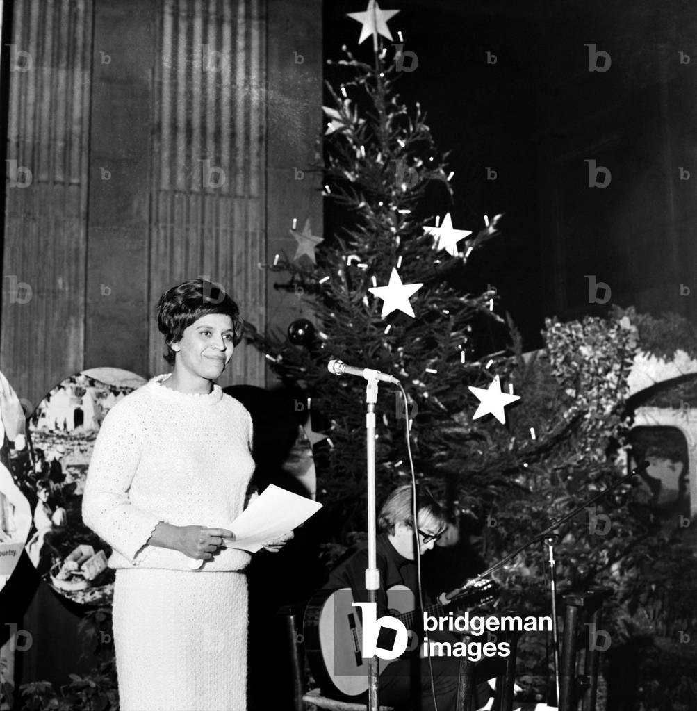 At a lunchtime concert at St. Pauls Cathedral today, West Indian folk singer Nadia Cattouse entertained an audience. Donations will be sent to Christian Aid and Christian Action, December 1969