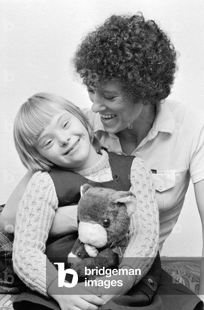 Mrs Margaret Smithson seen here with her down syndrome daughter Lesley. December 1979