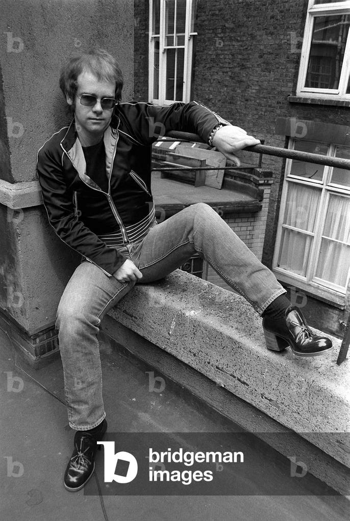 Sir Elton John, 1972 (b/w photo)