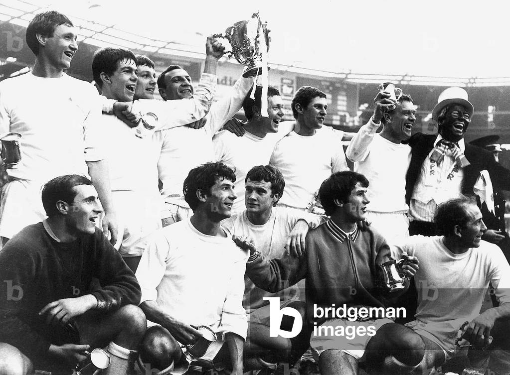 1967 League Cup Final at Wembley Stadium. Queens Park Rangers 3 v West Bromwich Albion 2. The jubliant QPR team celebrate after victory over WBA in the Football League Cup Final. 4th March 1967 (photo)