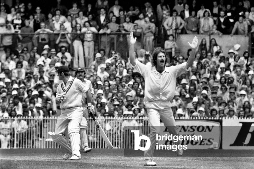 The Ashes 1974-1975. Australia v England 3rd Test match at Melbourne Cricket Ground 
Dennis Lillee in action during the third test match in Melbourne, Australia. 
December 1974