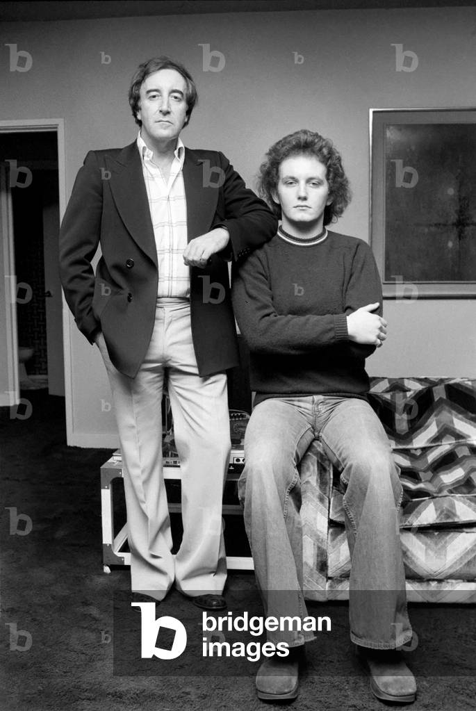 Comedian Peter Sellers and his son Michael pictured today in Peter's flat in London, February 1975