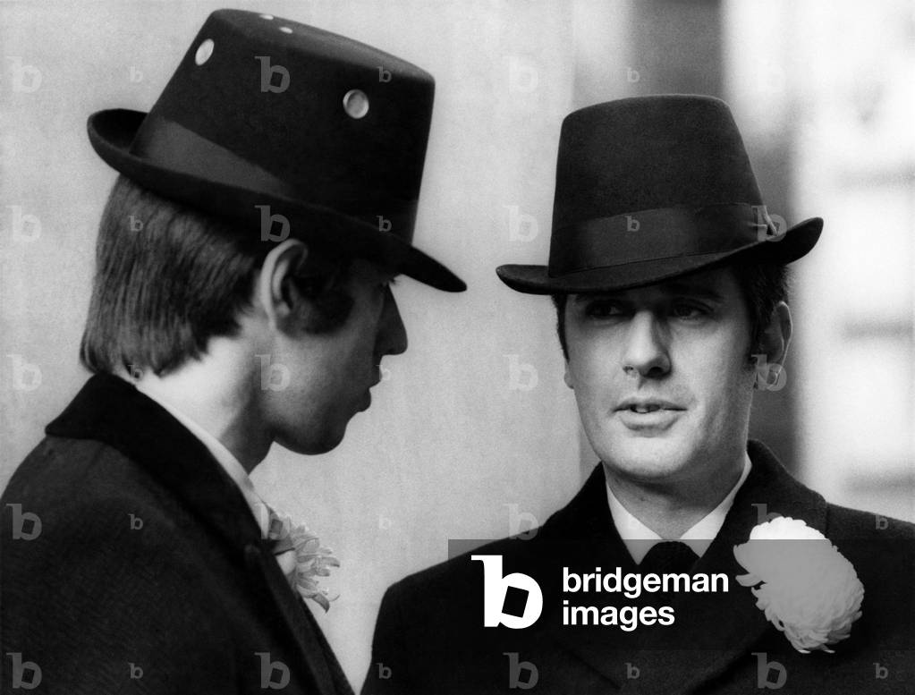 Fashion 1960s. On Tuesday (5-12-67) Lord John presented a collection of 1968 hats named 