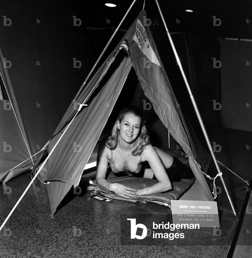 The 12th Annual Camping and Outdoor Life and Travel Exhibition at Empire Hall in Olympia, London,
Miss Wendy Pattenden (26) from Bournemouth in a Tinker junior 