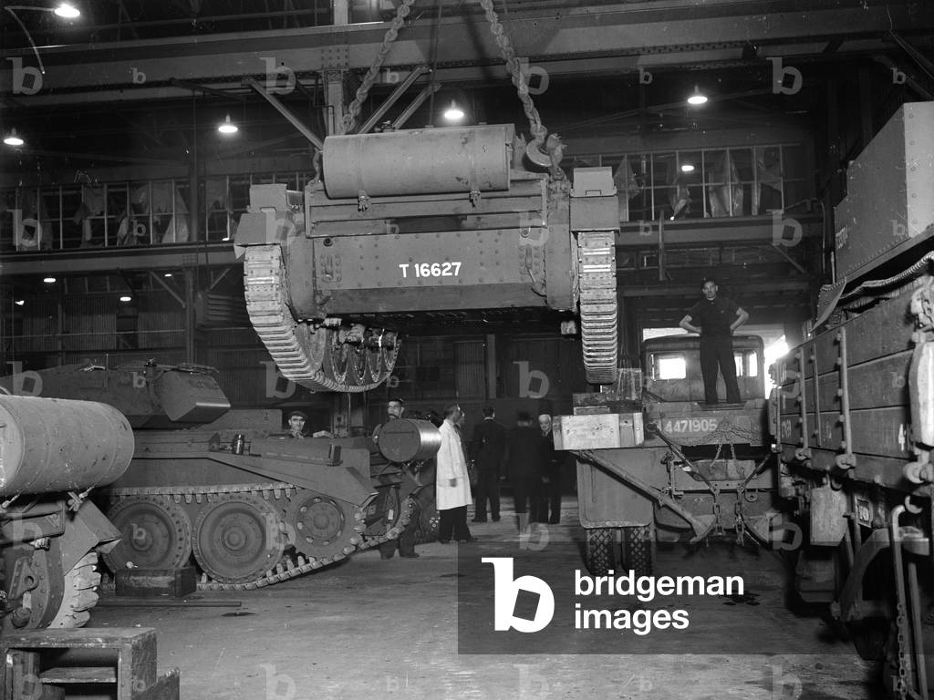 Tank Assembly at Longbridge plant, Birmingham, Circa 1941 (b/w photo)