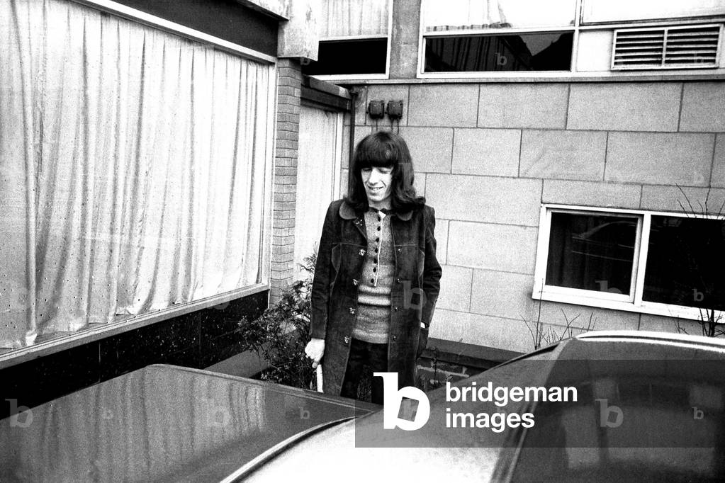 The Rolling Stones leaving a Newcastle Hotel after performing at the City Hall - Bill Wyman, 5th March 1971