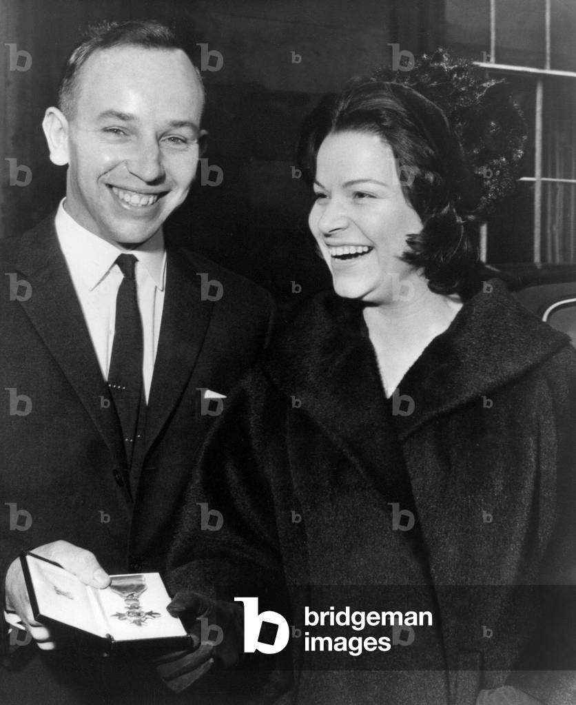 John Surtees, seen with fiancee Patricia Burke
