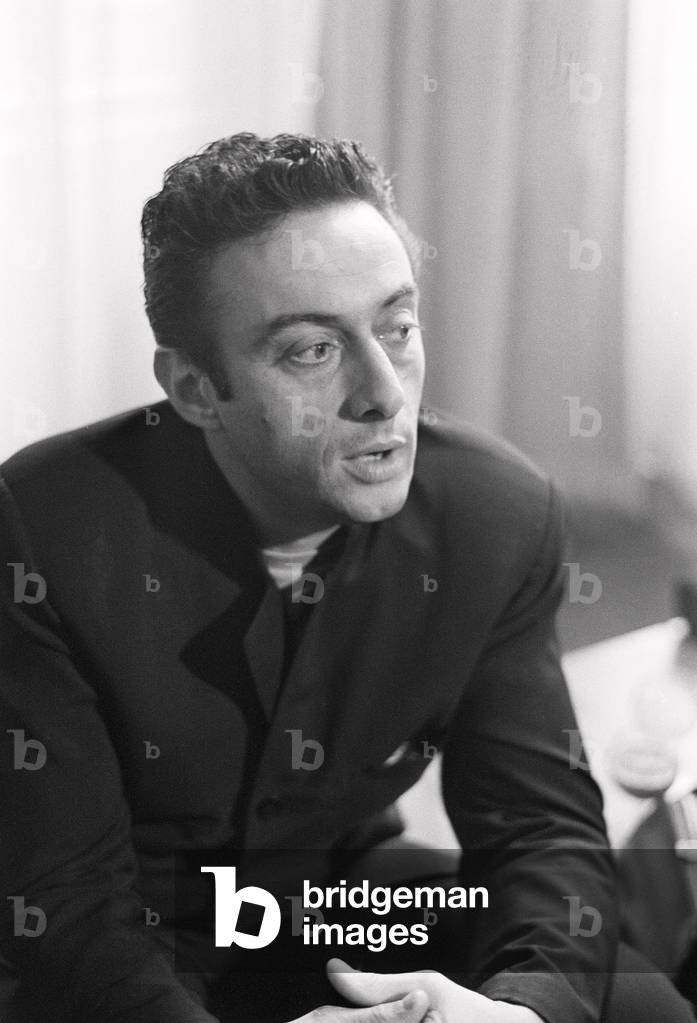 Portrait of American comedian Lenny Bruce during his visit to London.
