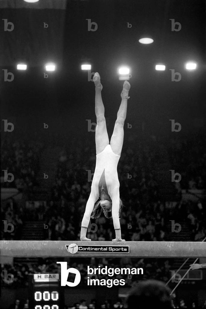 Nadia Comaneci competing in 