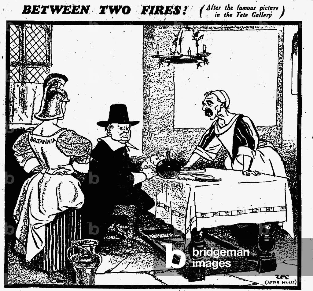 Philip Zec cartoon Daily Mirror 5th July 1940 (b/w photo)