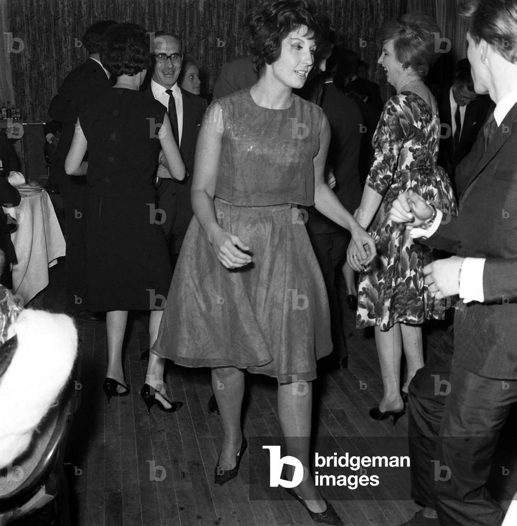 Alma Cogan dancing at The Hungaria Restaurant in Lower Regent Street London, 6th February 1962 (b/w photo)