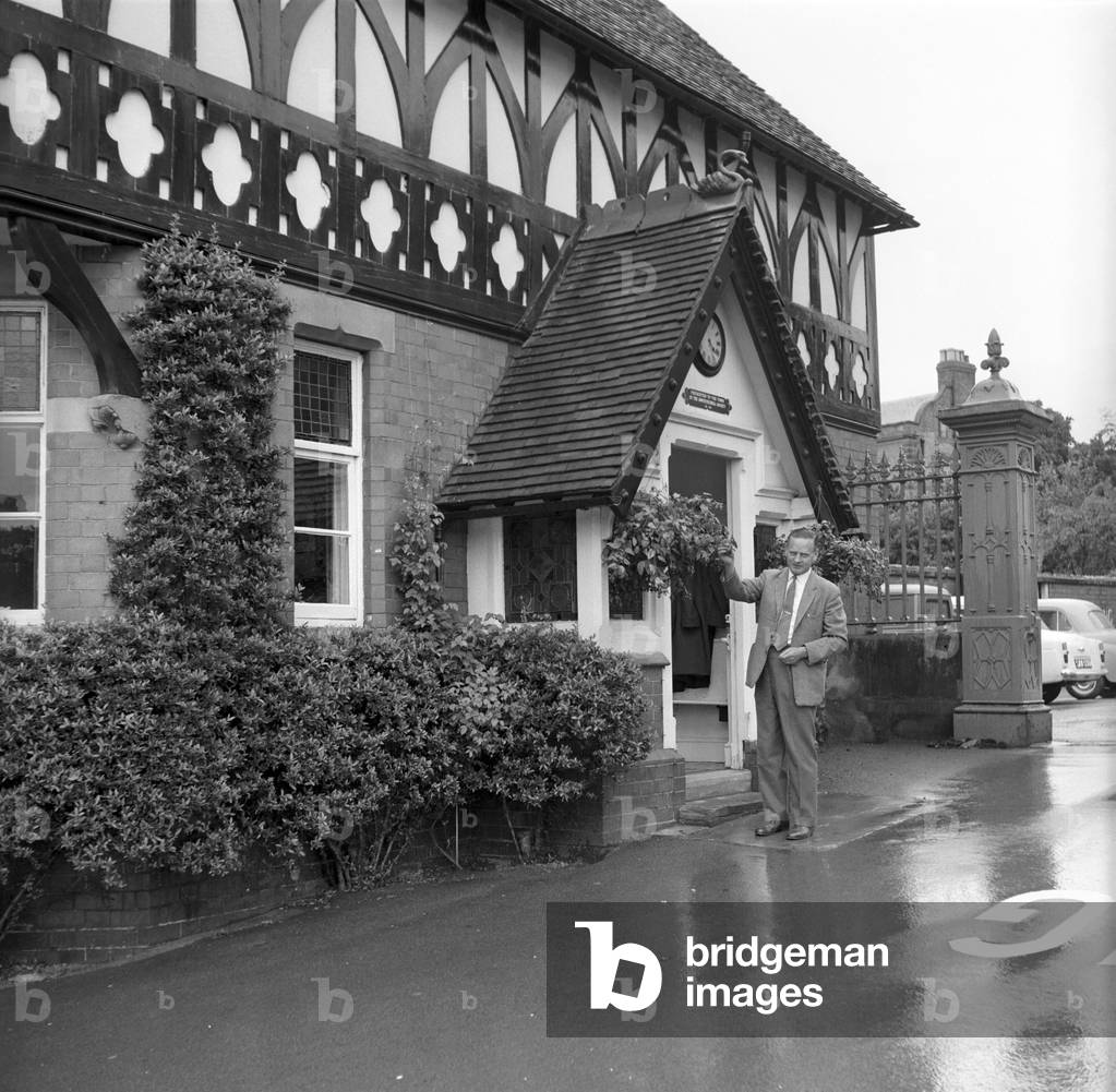 TV Gardener Percy Thrower - seen here at home, 1966 (b/w photo)