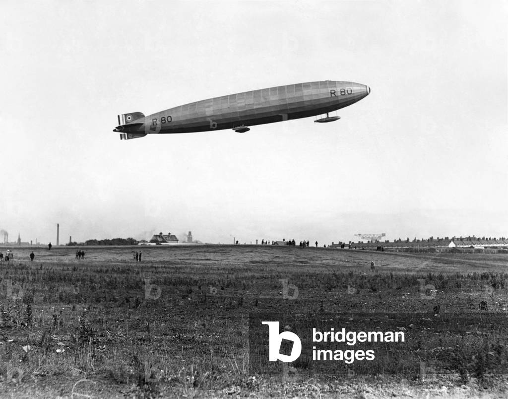 Launch of the British airship R80 at Barrow. 
July 1921