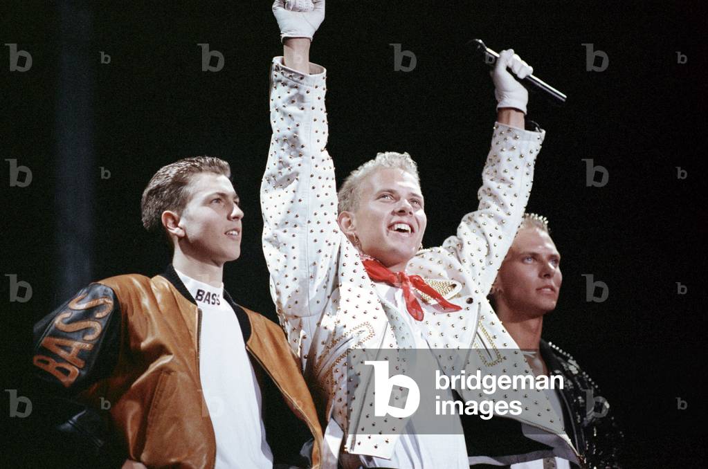 Pop group Bros, from left to right, Craig Logan, Matt Goss and Luke Goss. 10th July 1988 (photo)