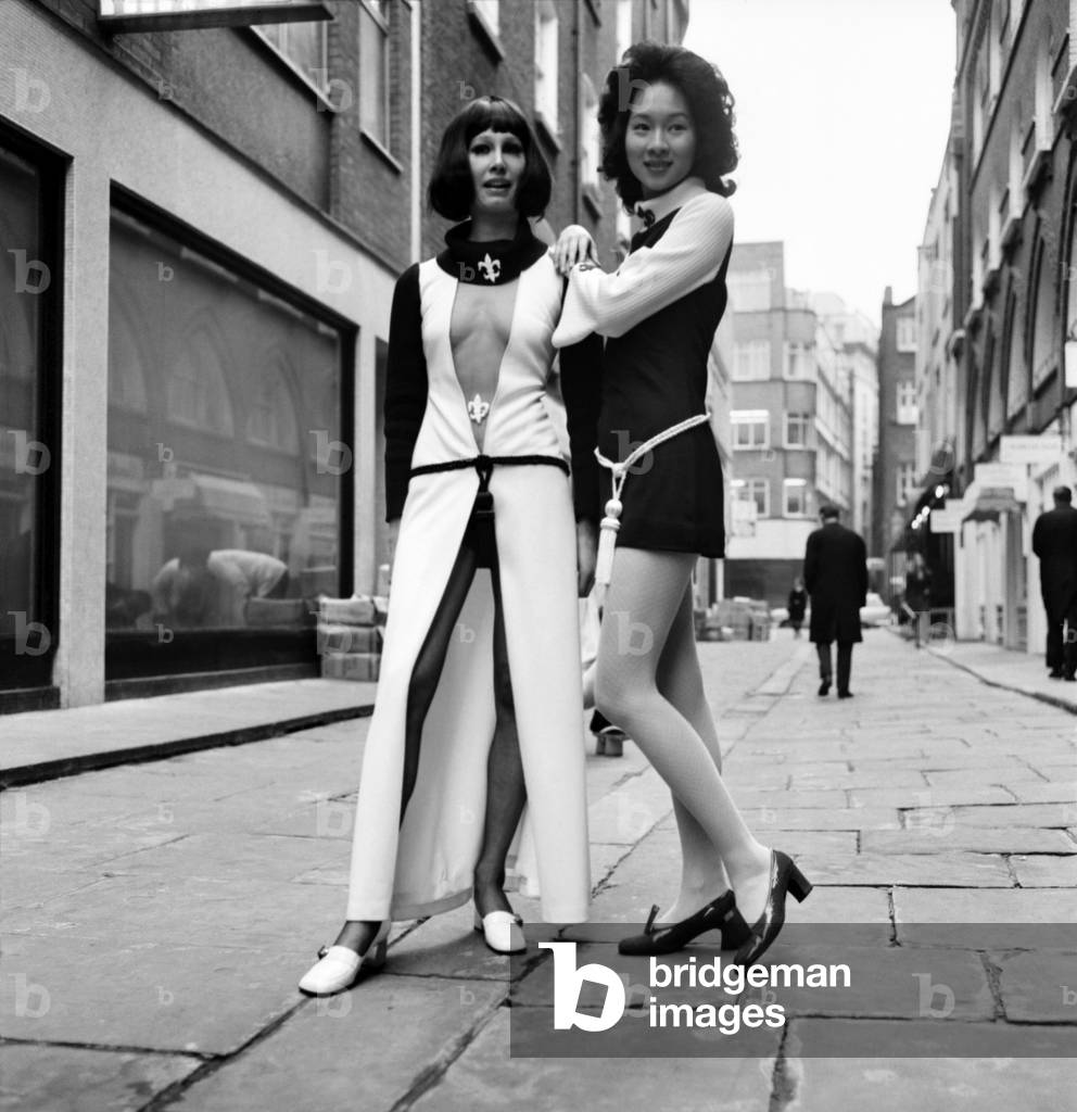 St. Honore a division of Shubette one of the largest dress companies in the UK, has been contracted to produce a collection of dresses and trouser outfits to be sold in the Japanese market. (Left) Maggi Crouch in a see-through 
