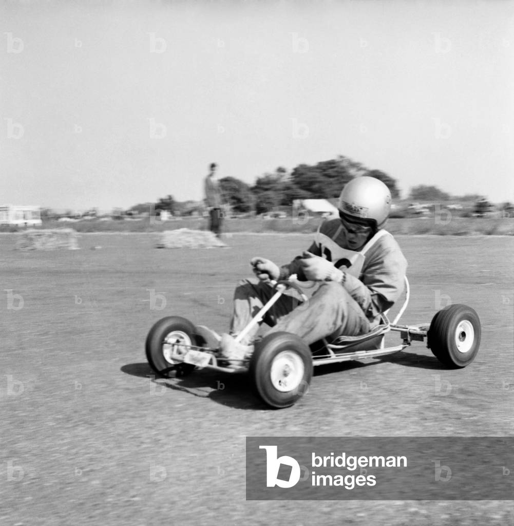 The start of an event at the Northern National Karting Championship at Catterick. 
May 1960